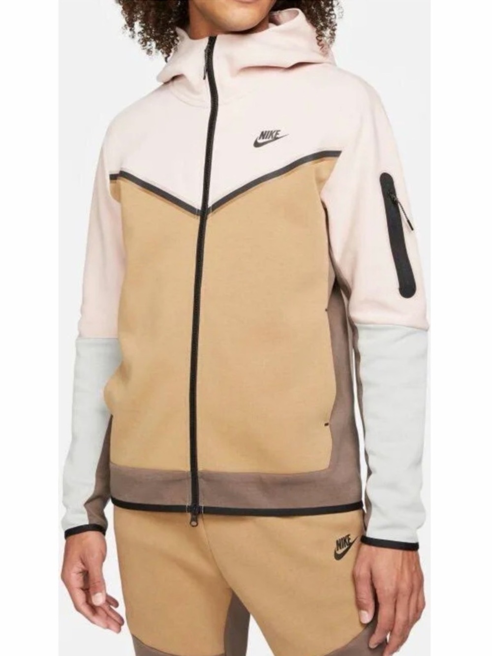 Nike Tech Fleece Full Zip Hoodie - Pink Driftwood